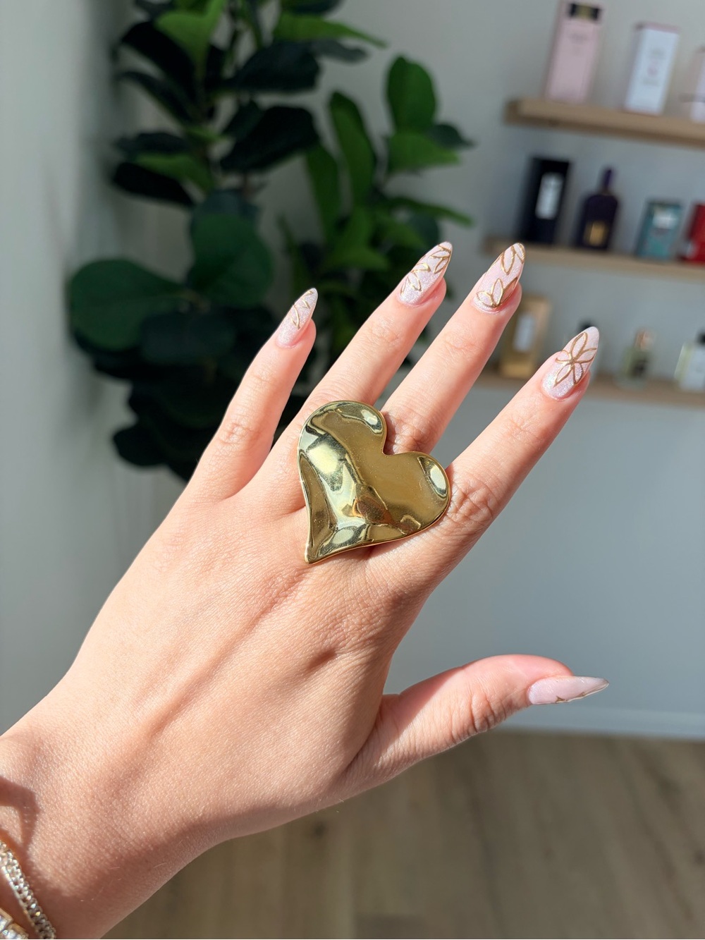 Polished Gold Heart Ring for Women — Statement Fashion Jewelry